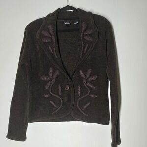 Christine Rotelli Brown Floral Cardigan Small Cottagecore Fairy Whimsigoth